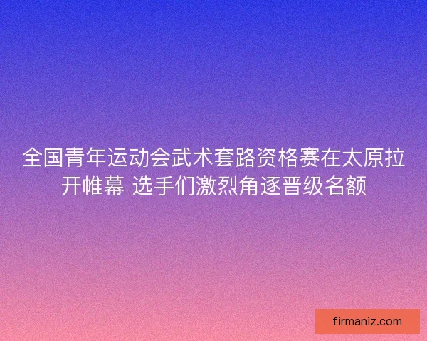 全国青年运动会武术套路资格赛在太原拉开帷幕 选手们激烈角逐晋级名额